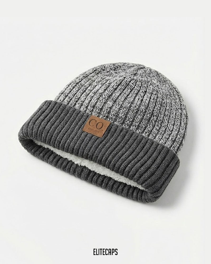 Two-Tone Salty Knitted Beanie - B0128G