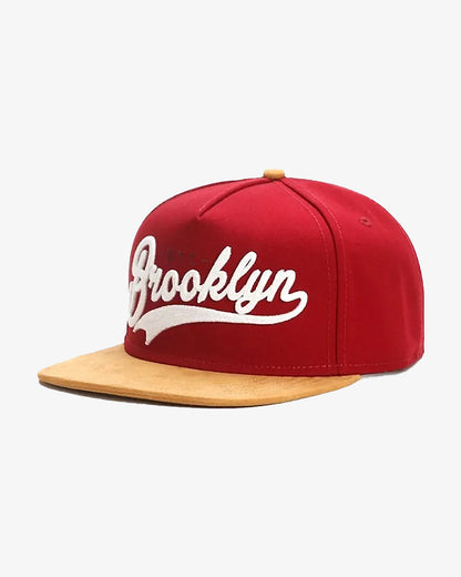 Red Brooklyn Embroidered Hip-Hop Snapback Cap - C0111