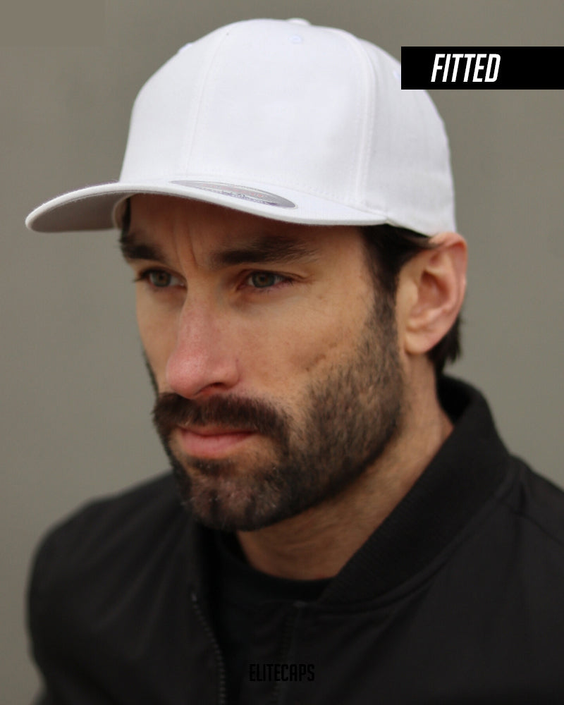 Basic White Fitted Cap - FLEXFIT - FC006